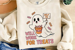 Will Work For Treats Ghost Tee Bundle - CraftNest - Digital Crafting and Art
