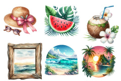 Tropical Summer Vacation Beach Clipart Bundle 99 - CraftNest - Digital Crafting and Art