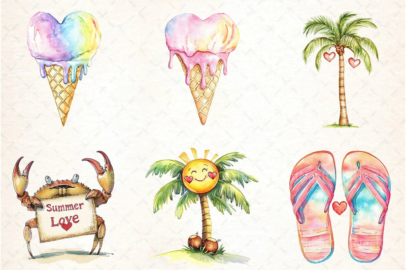 Love Summer Clipart Bundle 990 - CraftNest - Digital Crafting and Art