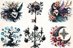 Gothic Spring Clipart Bundle 33 - CraftNest - Digital Crafting and Art