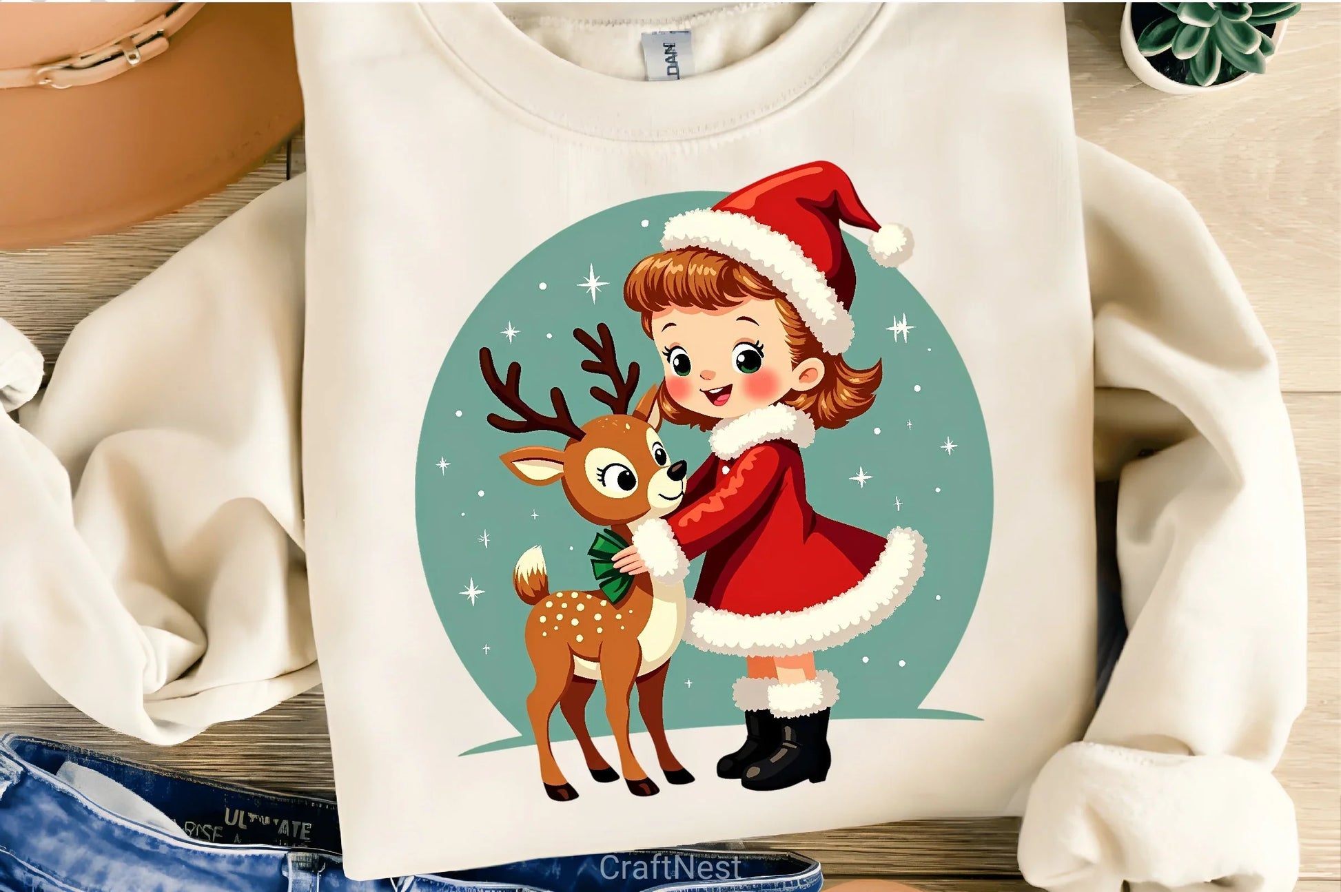 Vintage Christmas T-Shirt Clipart Bundle - CraftNest - Digital Crafting and Art