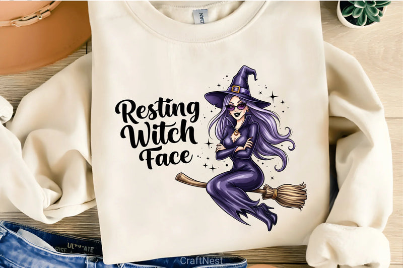 Resting Witch Face Clipart Bundle 2 - CraftNest - Digital Crafting and Art