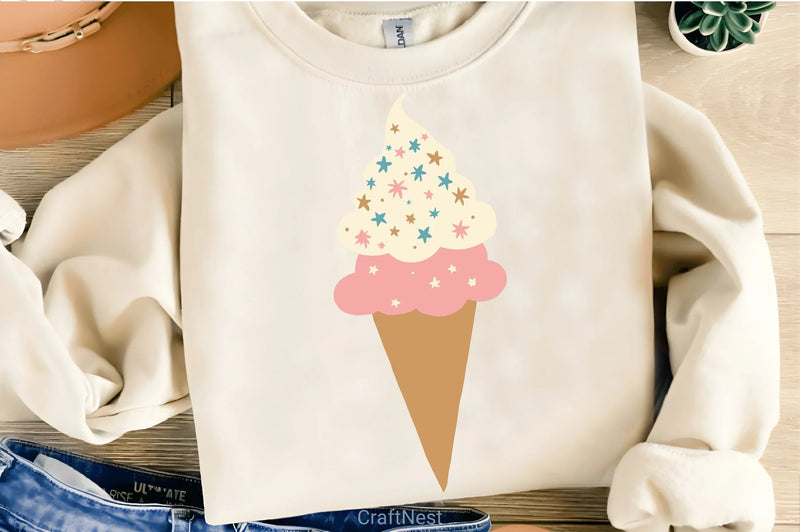 Two Scoops Ice Cream Cone Clipart Bundle - CraftNest - Digital Crafting and Art