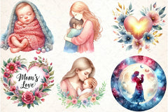 Soft & Warm Mother's Love Clipart Bundle 2 - CraftNest - Digital Crafting and Art