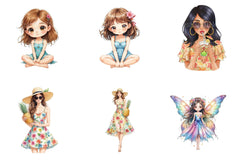 Summer Girl Clipart Bundle 45 - CraftNest - Digital Crafting and Art