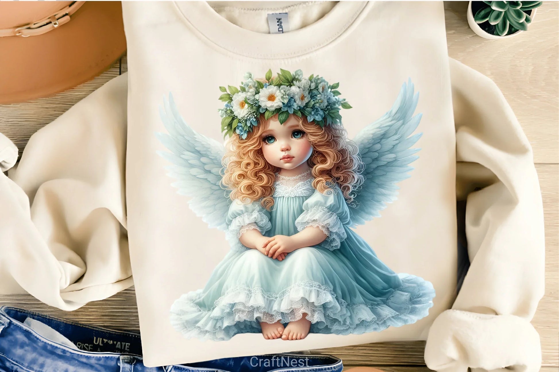 Cute Baby Angel Clipart Bundle - CraftNest - Digital Crafting and Art