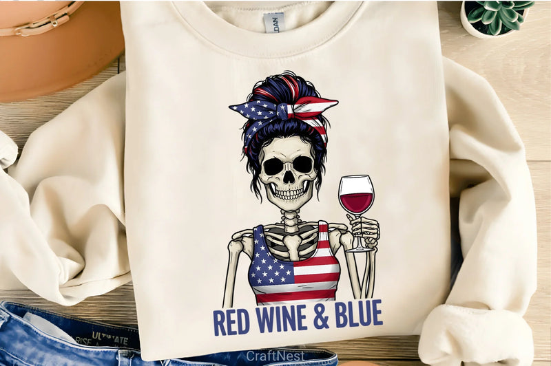 4th of July Wine & Blue Clipart Bundle 1 - CraftNest - Digital Crafting and Art