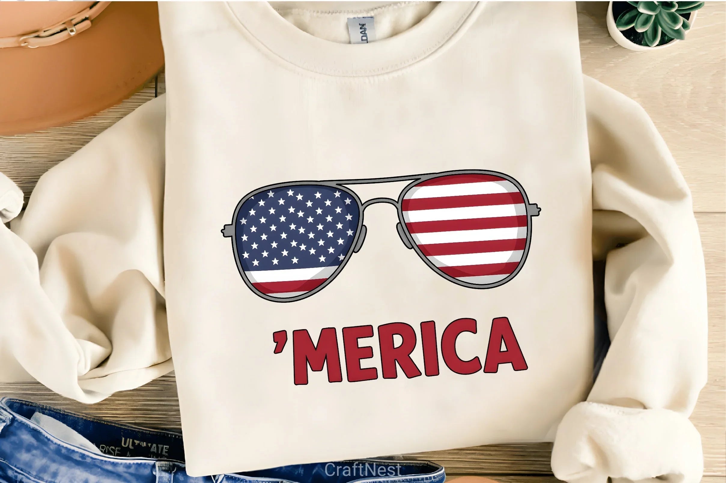 4th of July Merica Glasses Shirt Clipart Bundle 5 - CraftNest - Digital Crafting and Art
