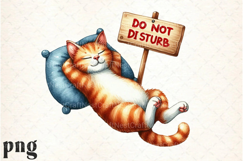 Do Not Disturb Cat Clipart Bundle - CraftNest - Digital Crafting and Art