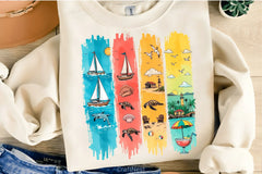 Colorful Stripe T Shirt Design Bundle - CraftNest - Digital Crafting and Art