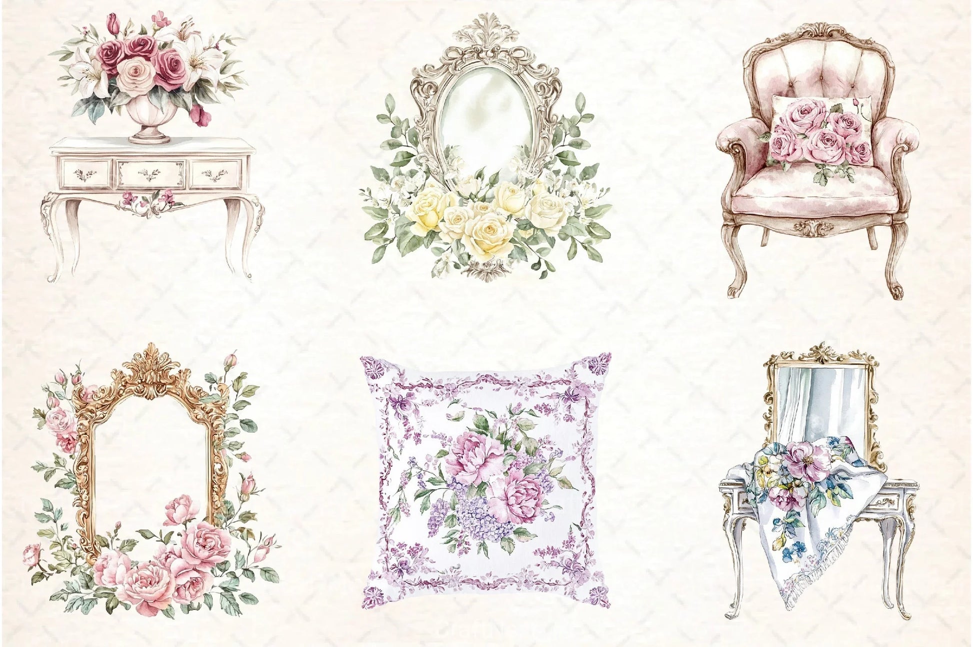 Rococo Florals Clipart Bundle - CraftNest - Digital Crafting and Art