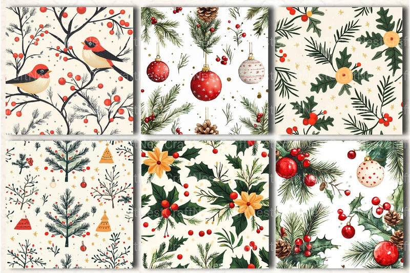 Christmas Seamless Patterns Digital Paper - CraftNest - Digital Crafting and Art