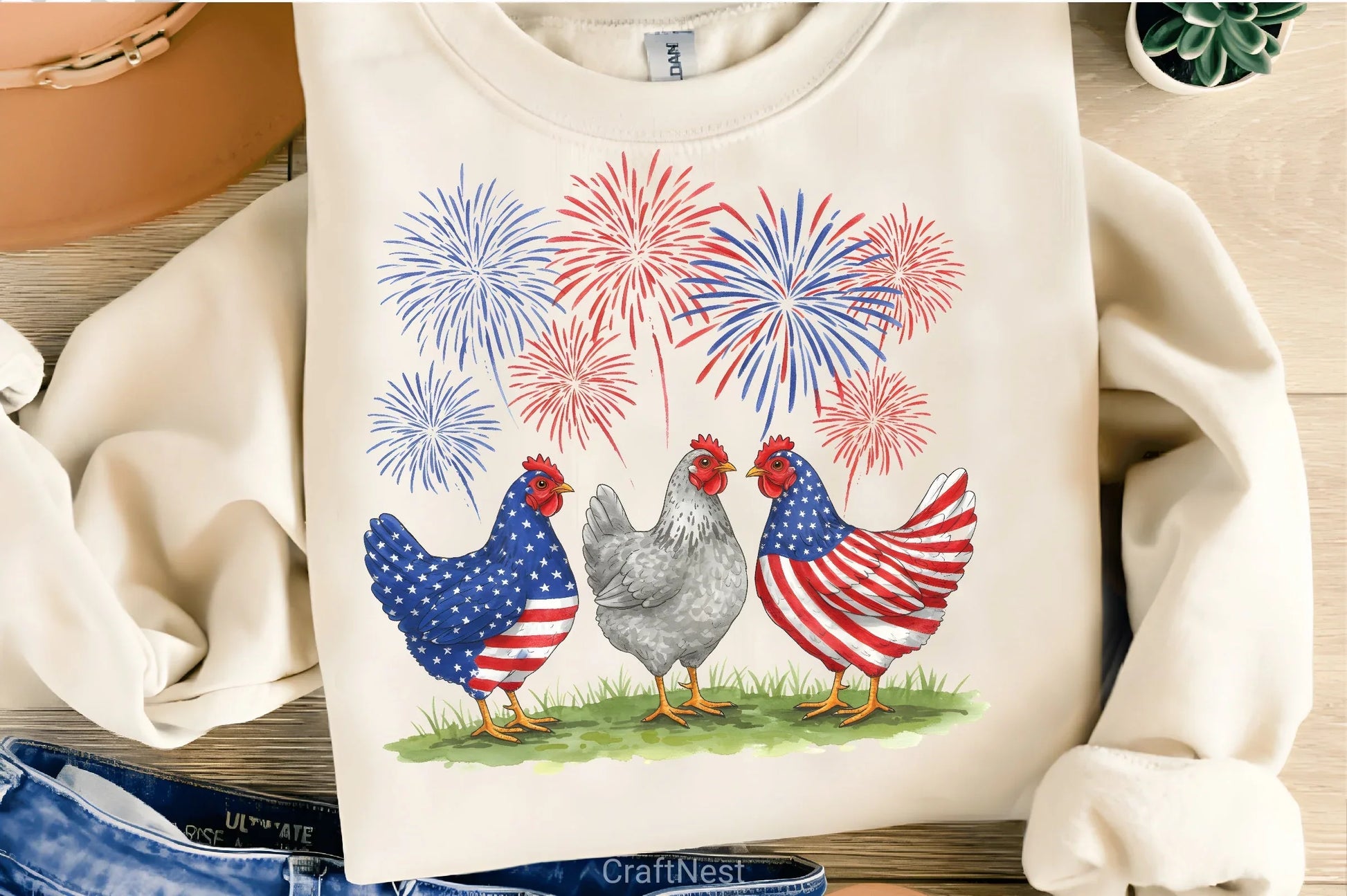 4th of July Chicken Clipart Bundle 2 - CraftNest - Digital Crafting and Art
