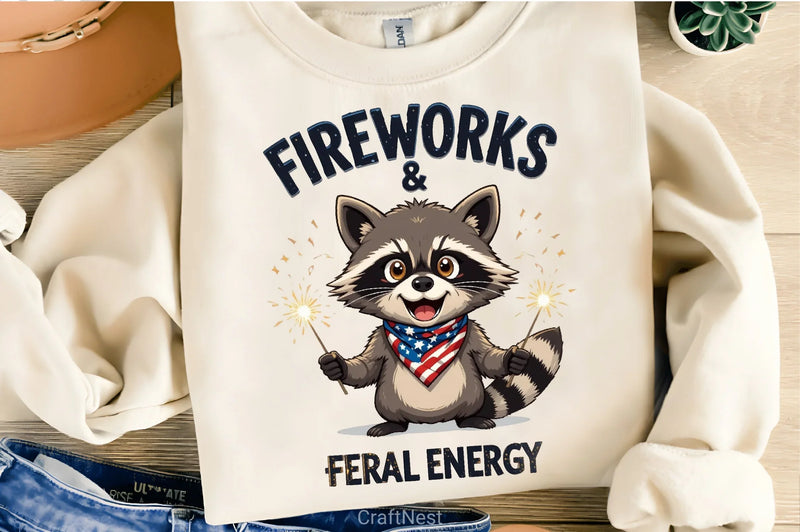 Cartoon Raccoon Sparklers Clipart Bundle - CraftNest - Digital Crafting and Art