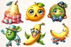 Funny Fruit Clipart Bundle - CraftNest - Digital Crafting and Art