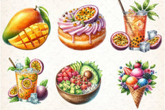 Summer Tropical Food Clipart Bundle 99 - CraftNest - Digital Crafting and Art