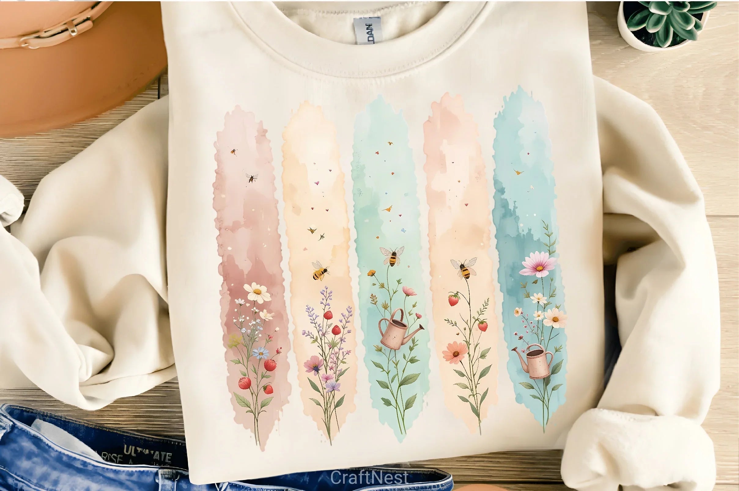 Seamless Pastel Garden Digital Paper - CraftNest - Digital Crafting and Art