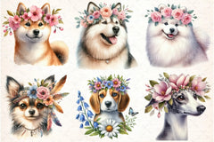 Dog Flower Crowns Clipart Bundle - CraftNest - Digital Crafting and Art