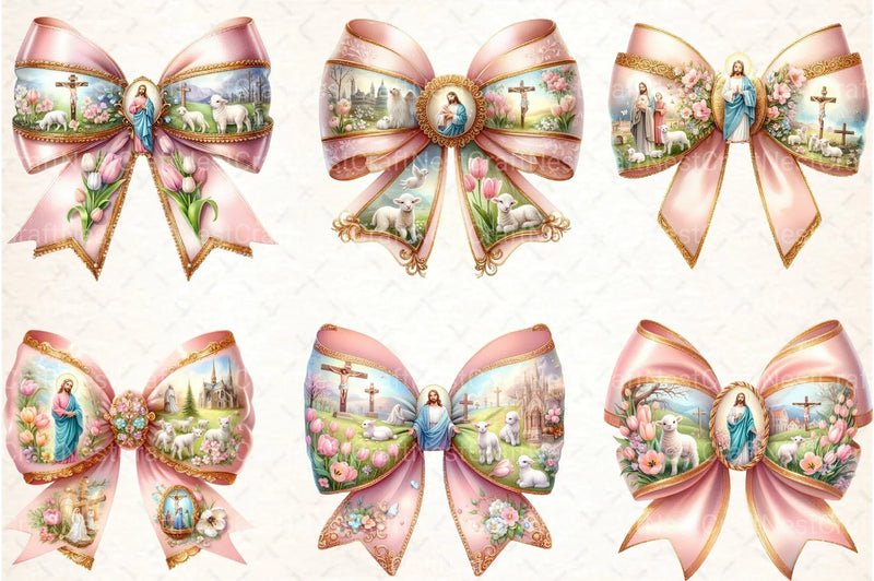 Easter Coquette Bow Clipart Bundle 2 - CraftNest - Digital Crafting and Art