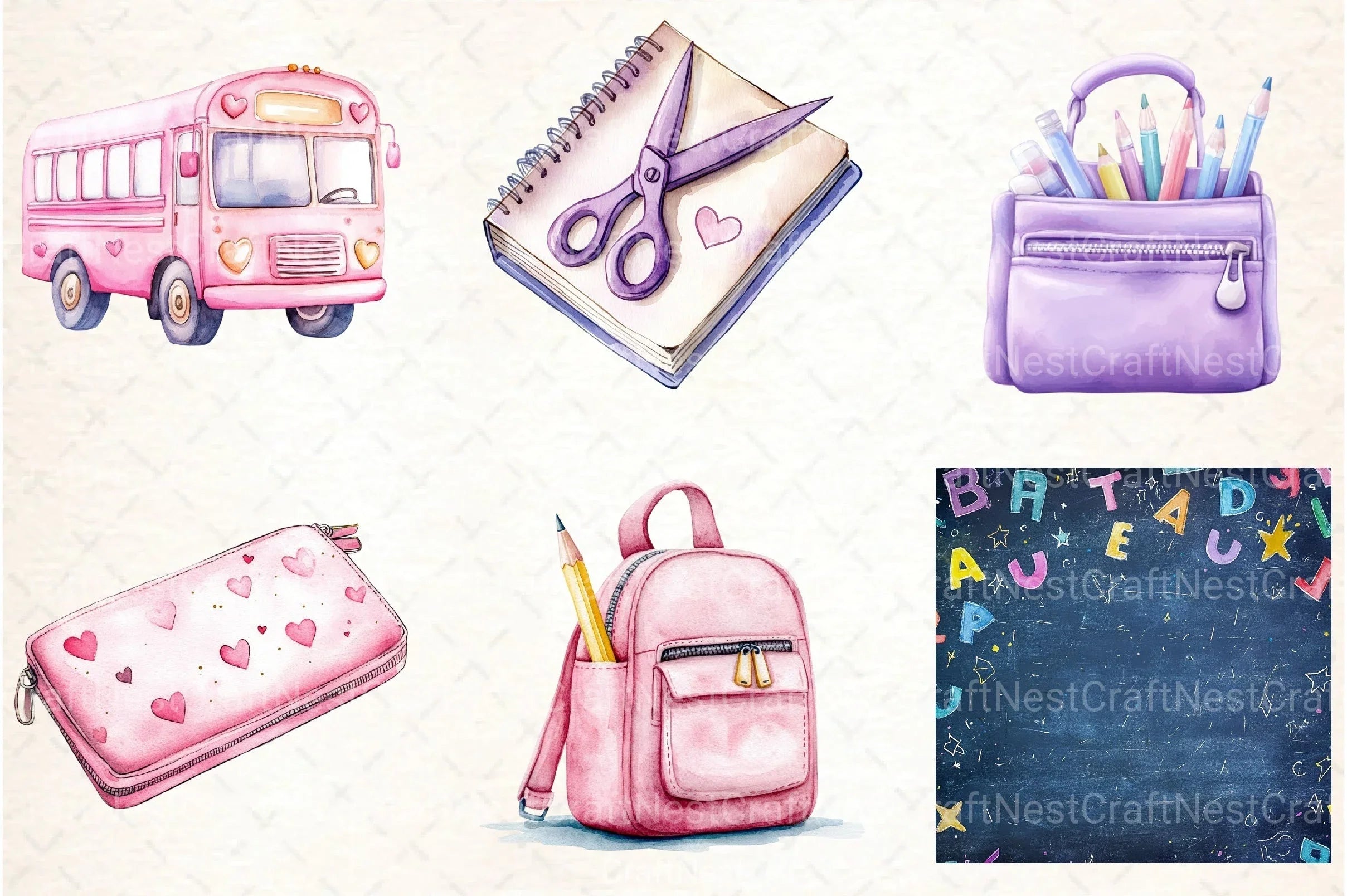 Back to School Clipart Bundle 4 - CraftNest - Digital Crafting and Art