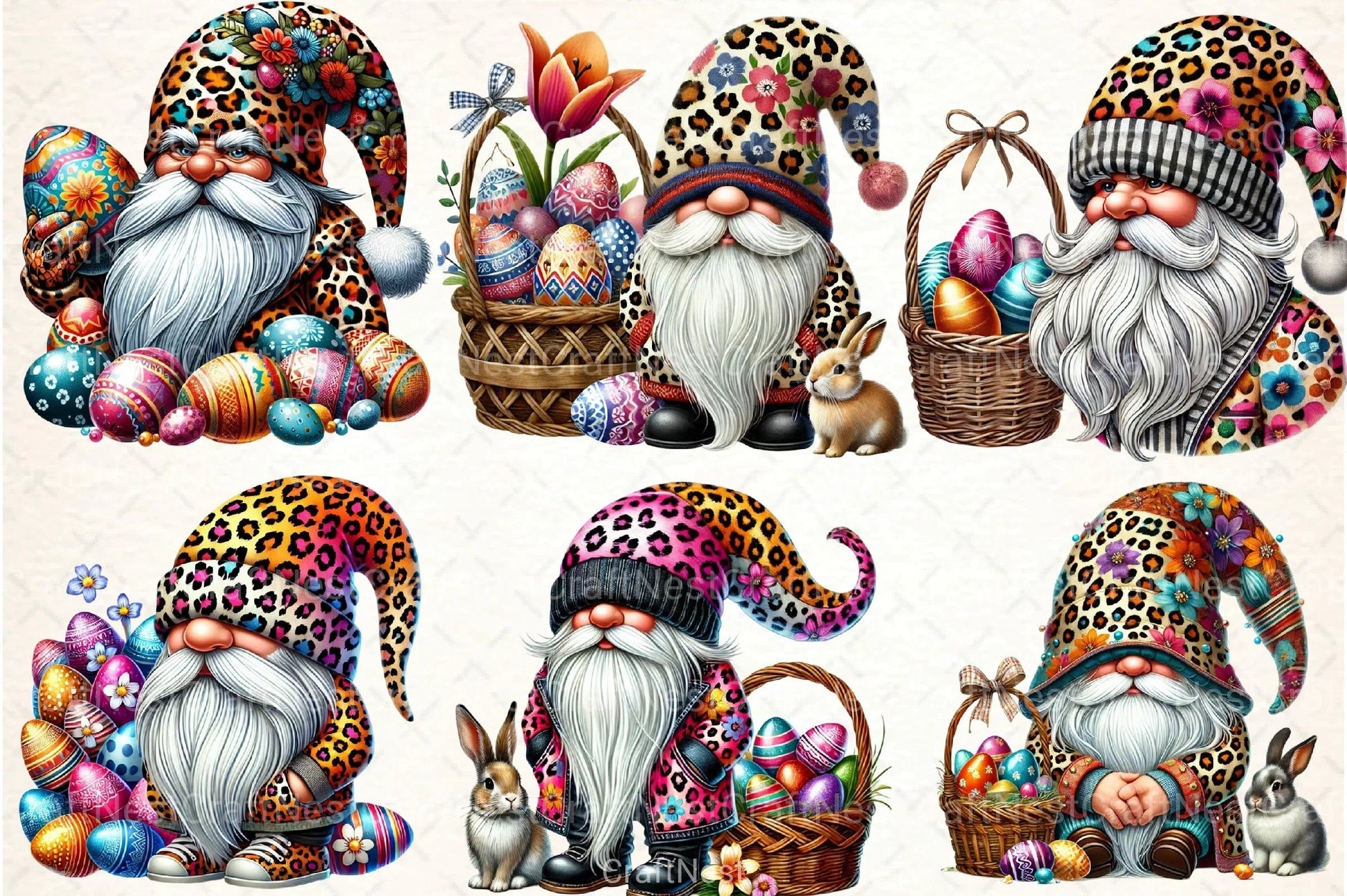 Easter Gnomi Clipart Bundle - CraftNest - Digital Crafting and Art