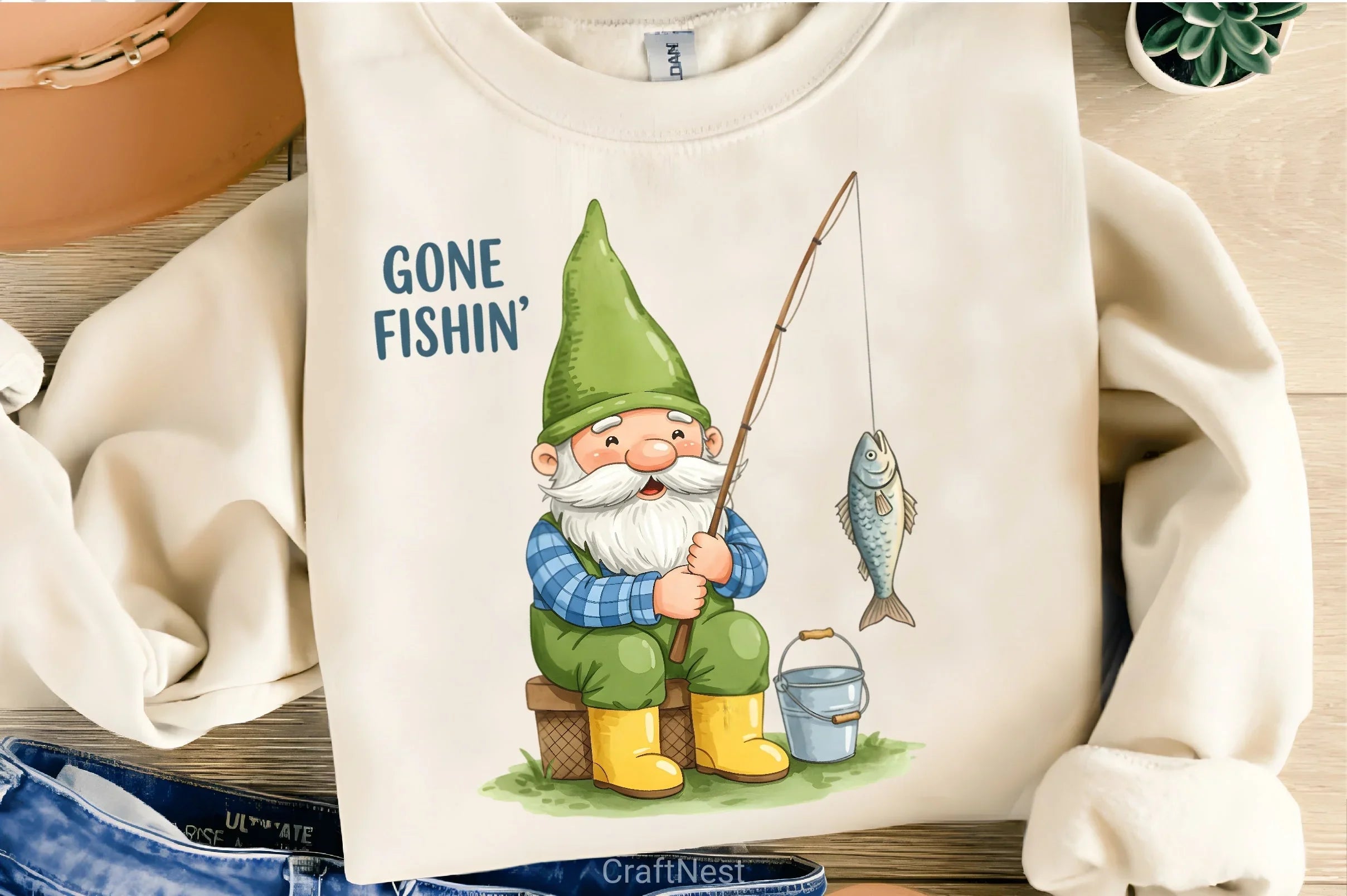 Gone Fishin' Summer Gnome Clipart Bundle - CraftNest - Digital Crafting and Art