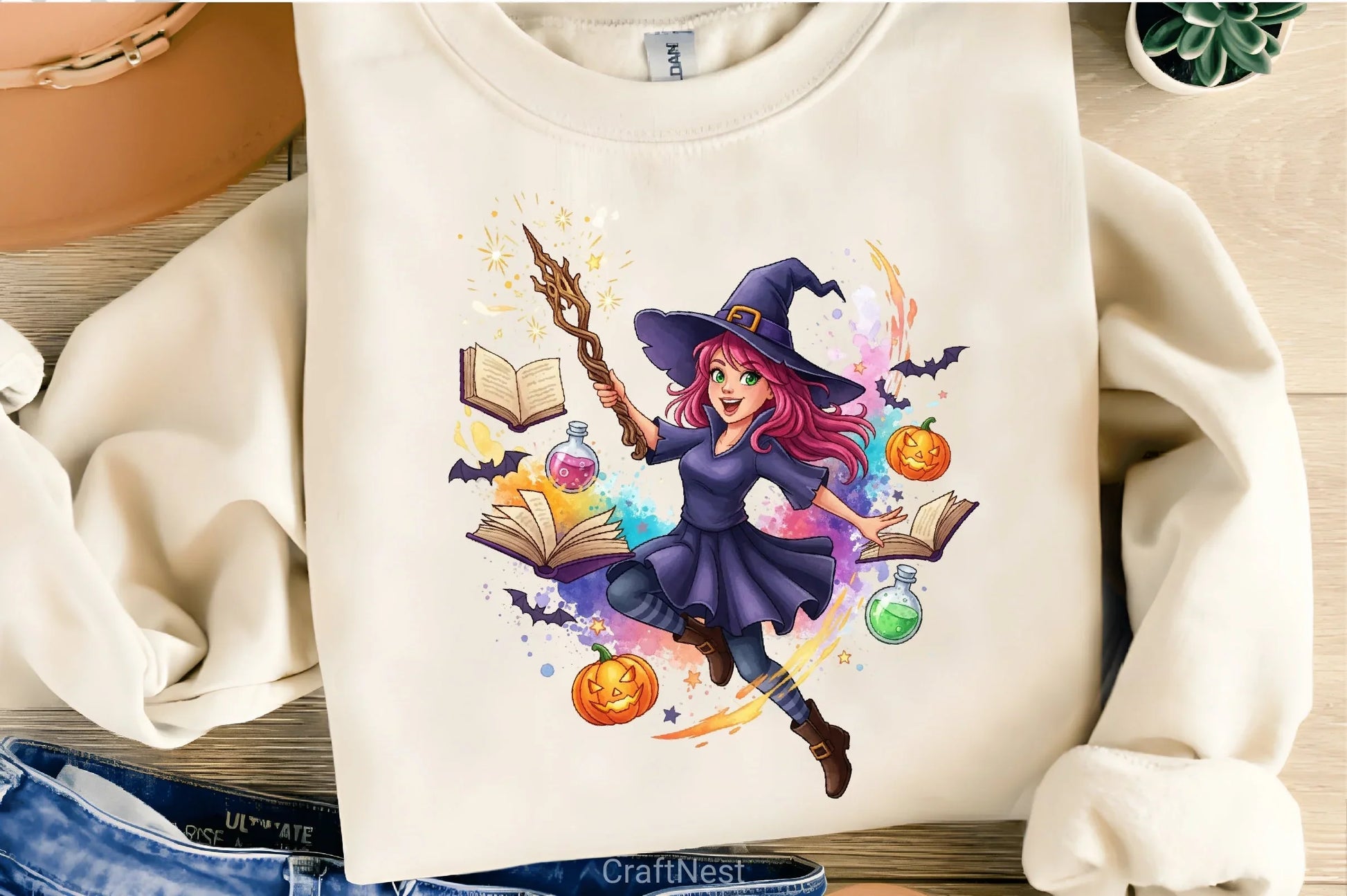 Energetic Halloween Witch Clipart Bundle - CraftNest - Digital Crafting and Art