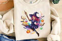 Energetic Halloween Witch Clipart Bundle - CraftNest - Digital Crafting and Art