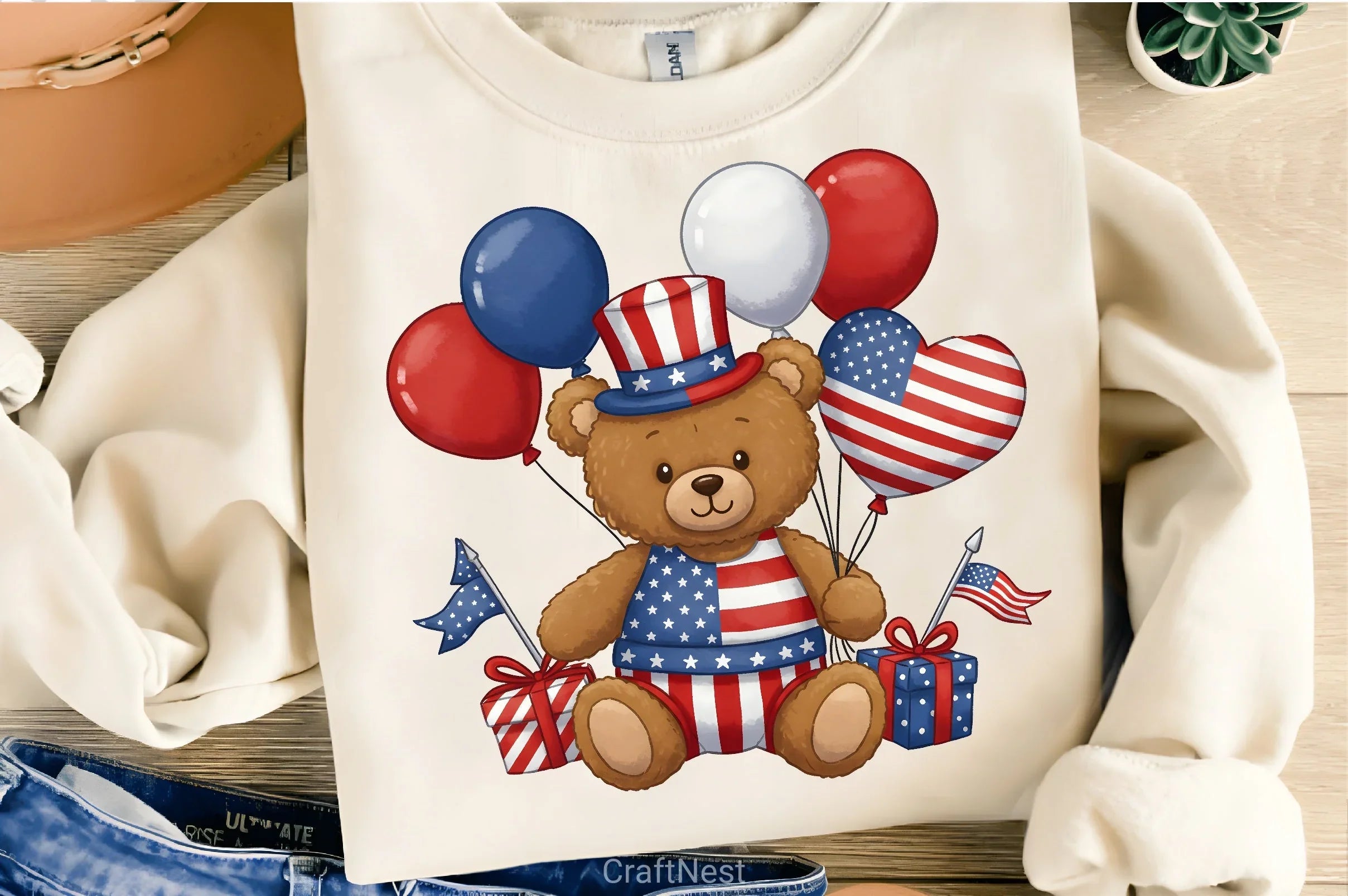 4th July Teddy Bear Clipart Bundle - CraftNest - Digital Crafting and Art