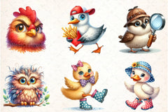 Quirky Funny Bird Clipart Bundle - CraftNest - Digital Crafting and Art