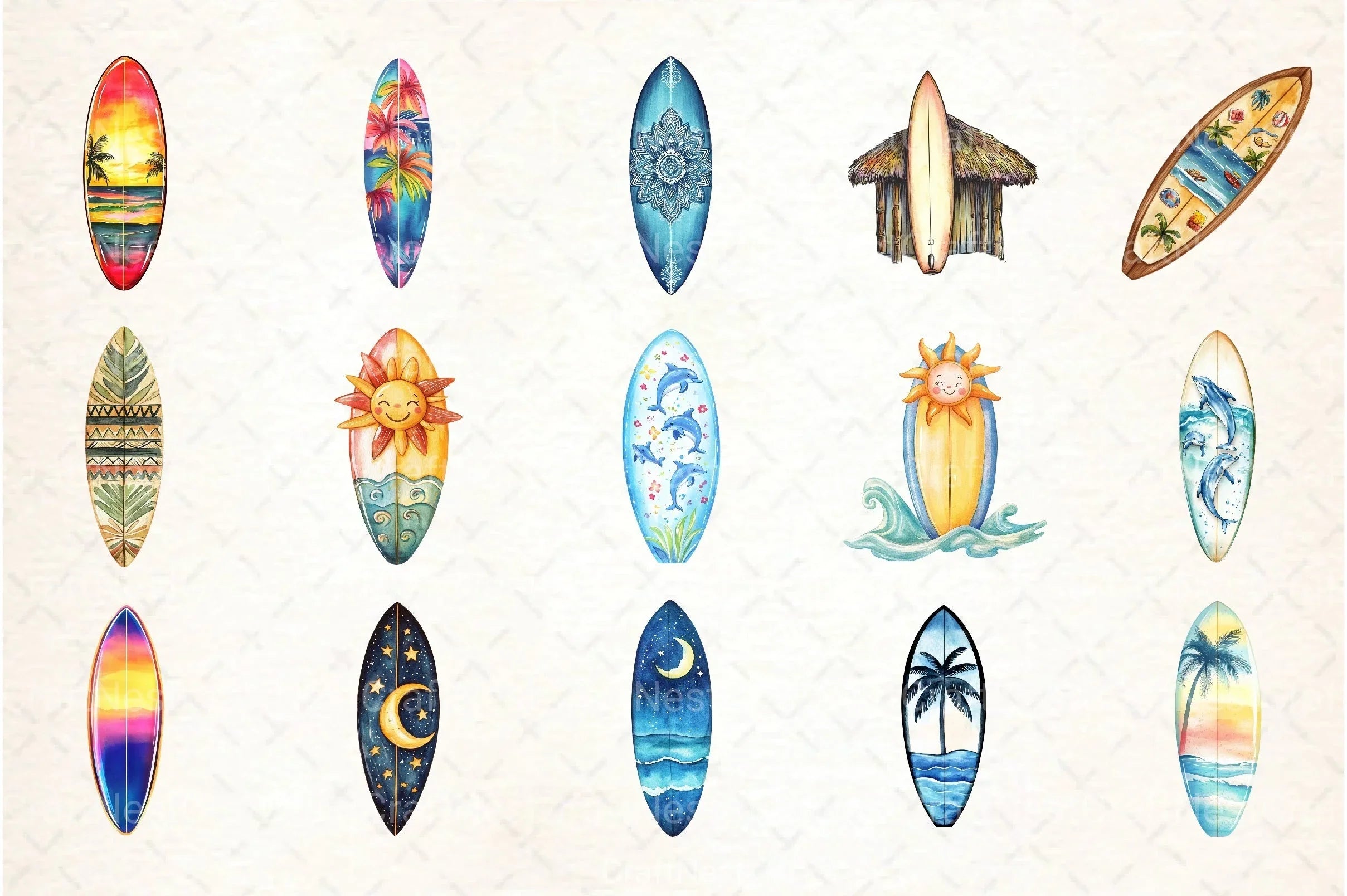 Summer Surfboard Clipart Bundle 99 - CraftNest - Digital Crafting and Art