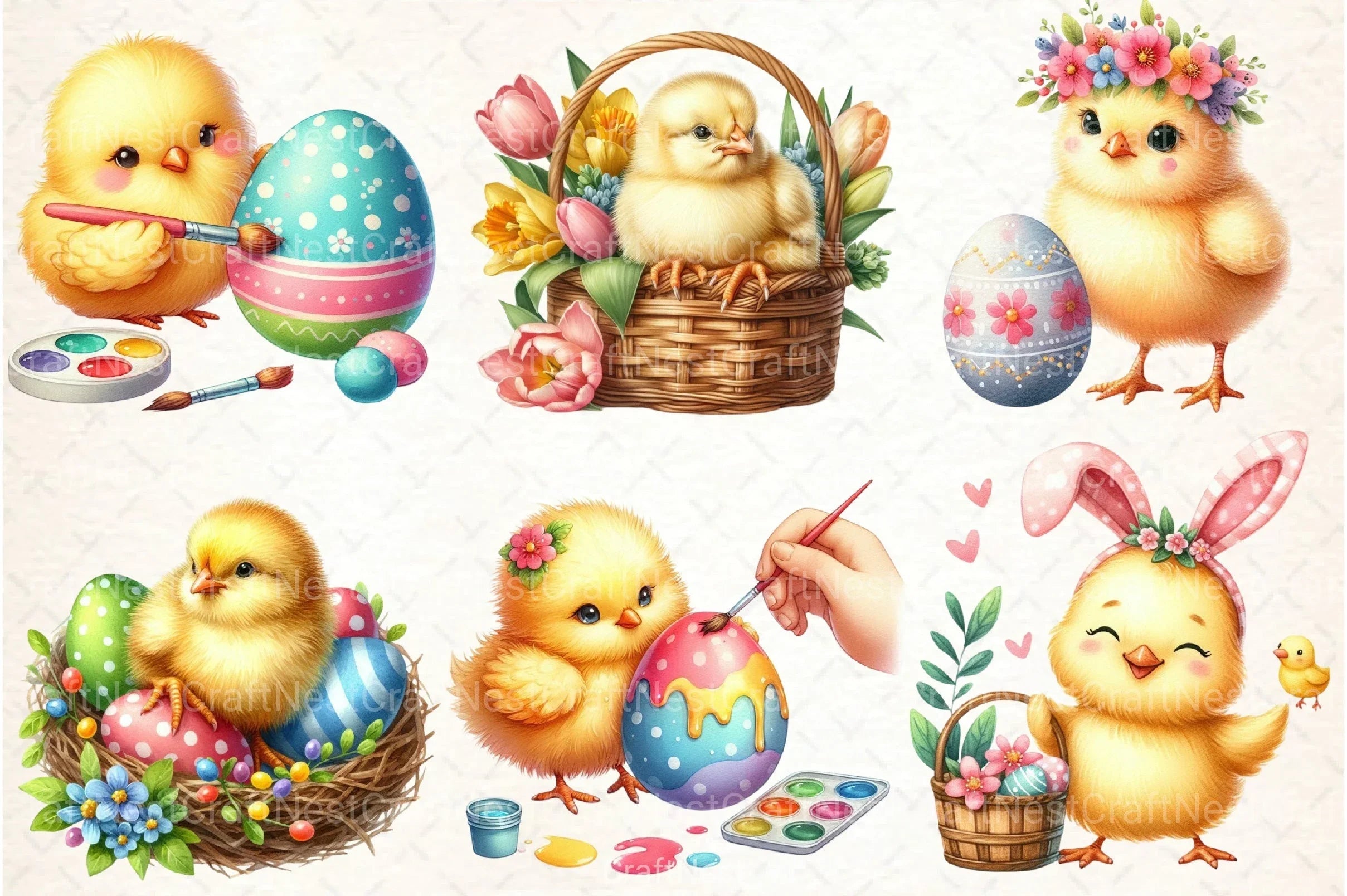 Easter Baby Chick Clipart Bundle - CraftNest - Digital Crafting and Art
