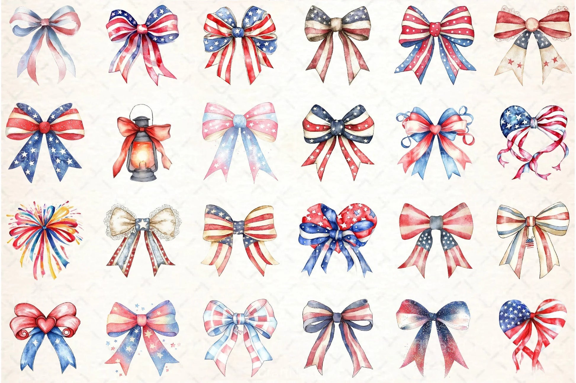 4th of July Bow Clipart Bundle 1 - CraftNest - Digital Crafting and Art