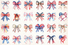 4th of July Bow Clipart Bundle 1 - CraftNest - Digital Crafting and Art
