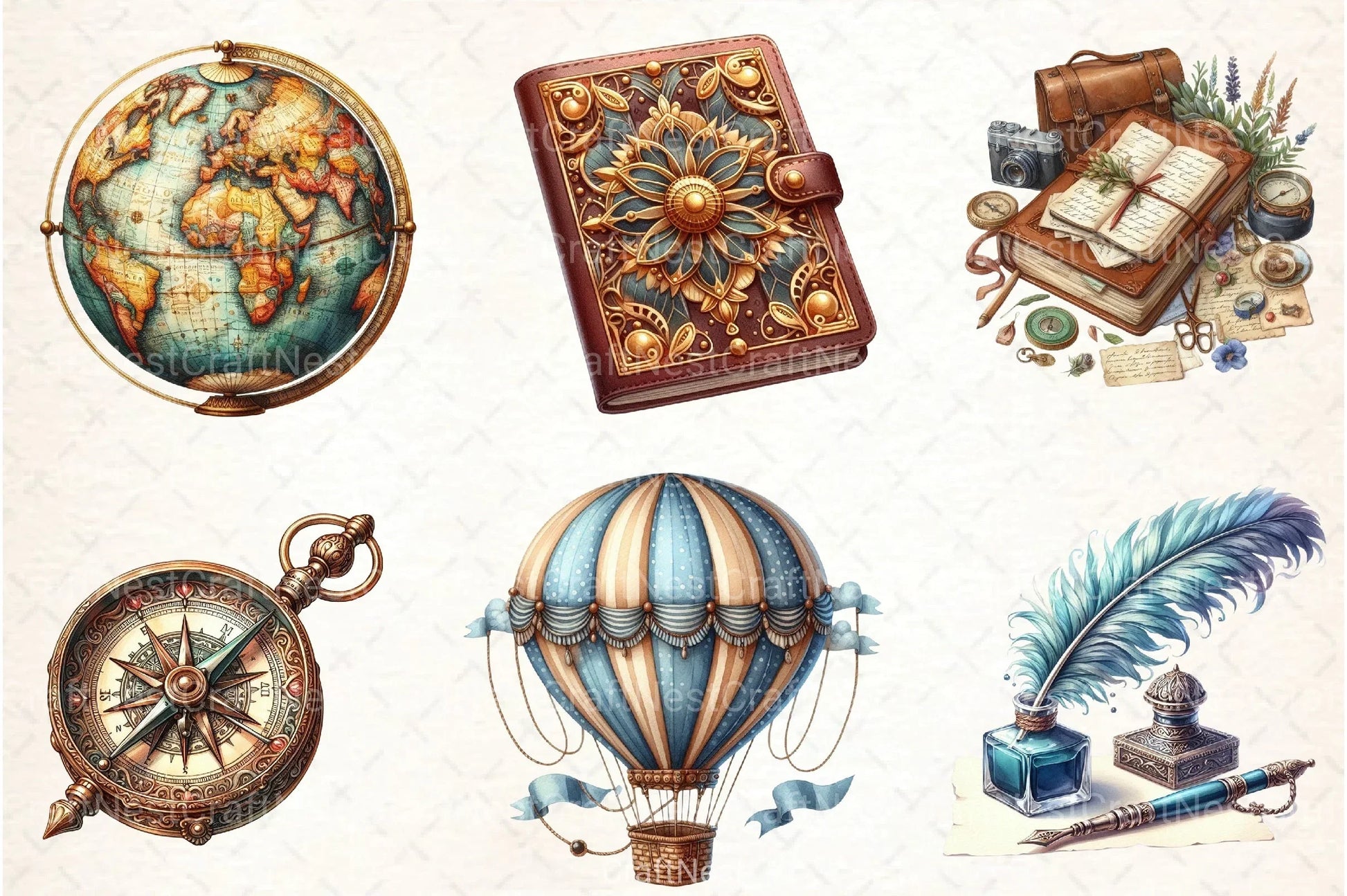 Vintage Travel Clipart Bundle 8 - CraftNest - Digital Crafting and Art