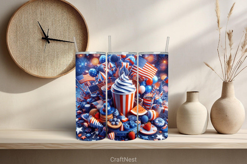 4th of July Tumbler Wrap Bundle 137 - CraftNest - Digital Crafting and Art