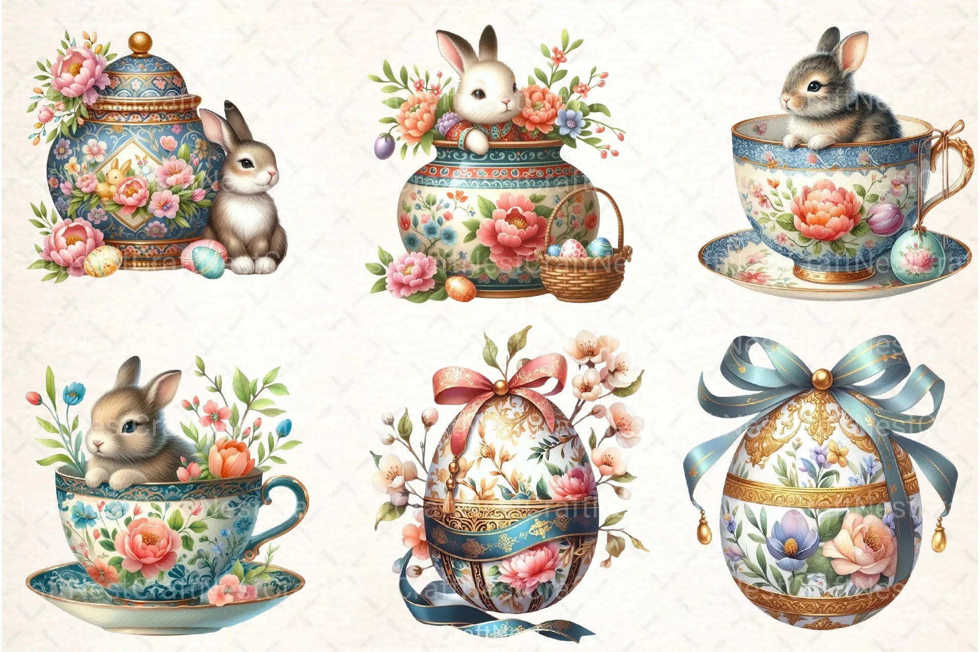 Chinoiseries Easter Clipart Bundle - CraftNest - Digital Crafting and Art