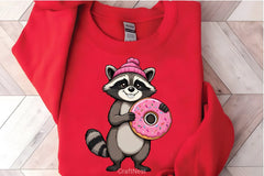Cartoon Raccoon Donut Clipart Bundle - CraftNest - Digital Crafting and Art