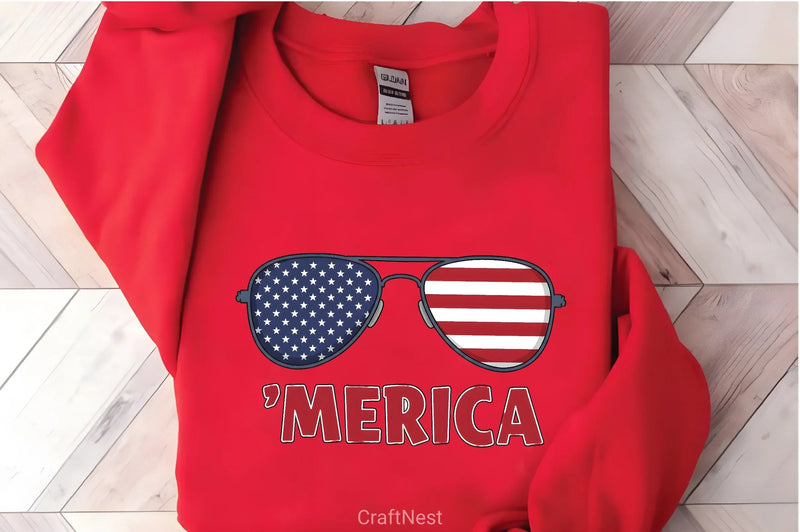 4th of July Merica Glasses Shirt Clipart Bundle - CraftNest - Digital Crafting and Art
