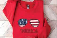 4th of July Merica Glasses Shirt Clipart Bundle 5 - CraftNest - Digital Crafting and Art
