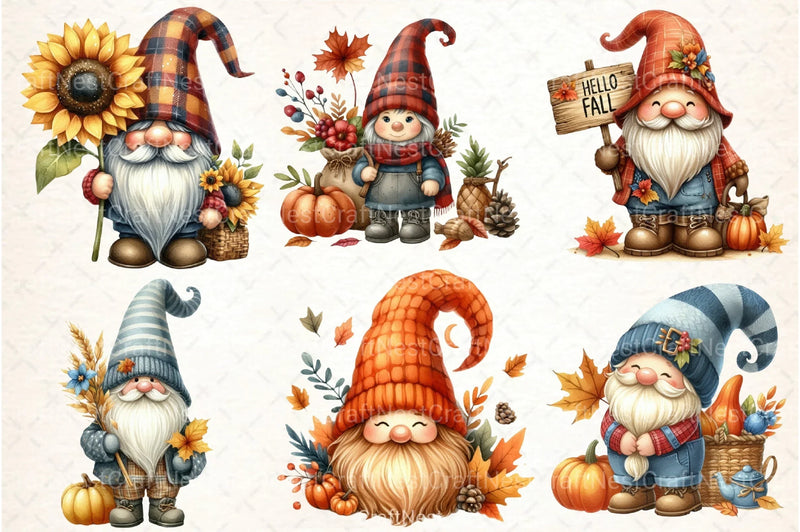 Fall Gnomes Clipart Bundle - CraftNest - Digital Crafting and Art