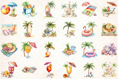 Beach Holiday Summer Clipart Bundle - CraftNest - Digital Crafting and Art