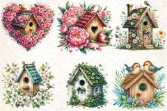 Spring Birdhouse Clipart Bundle 99 - CraftNest - Digital Crafting and Art