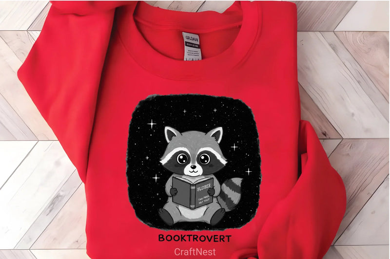Booktrovert Reading Raccoon Clipart Bundle - CraftNest - Digital Crafting and Art