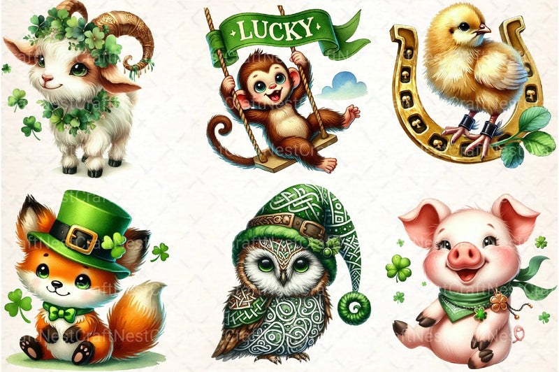 St. Patrick's Day Animals Clipart Bundle 77 - CraftNest - Digital Crafting and Art