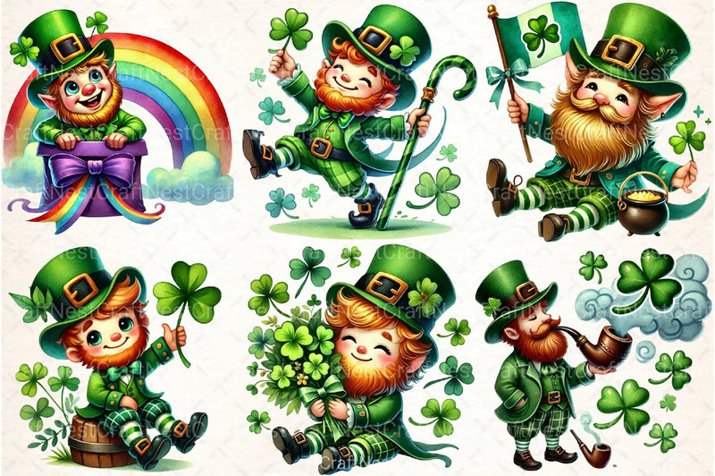 St. Patrick's Day Leprechaun Clipart Bundle 2 - CraftNest - Digital Crafting and Art