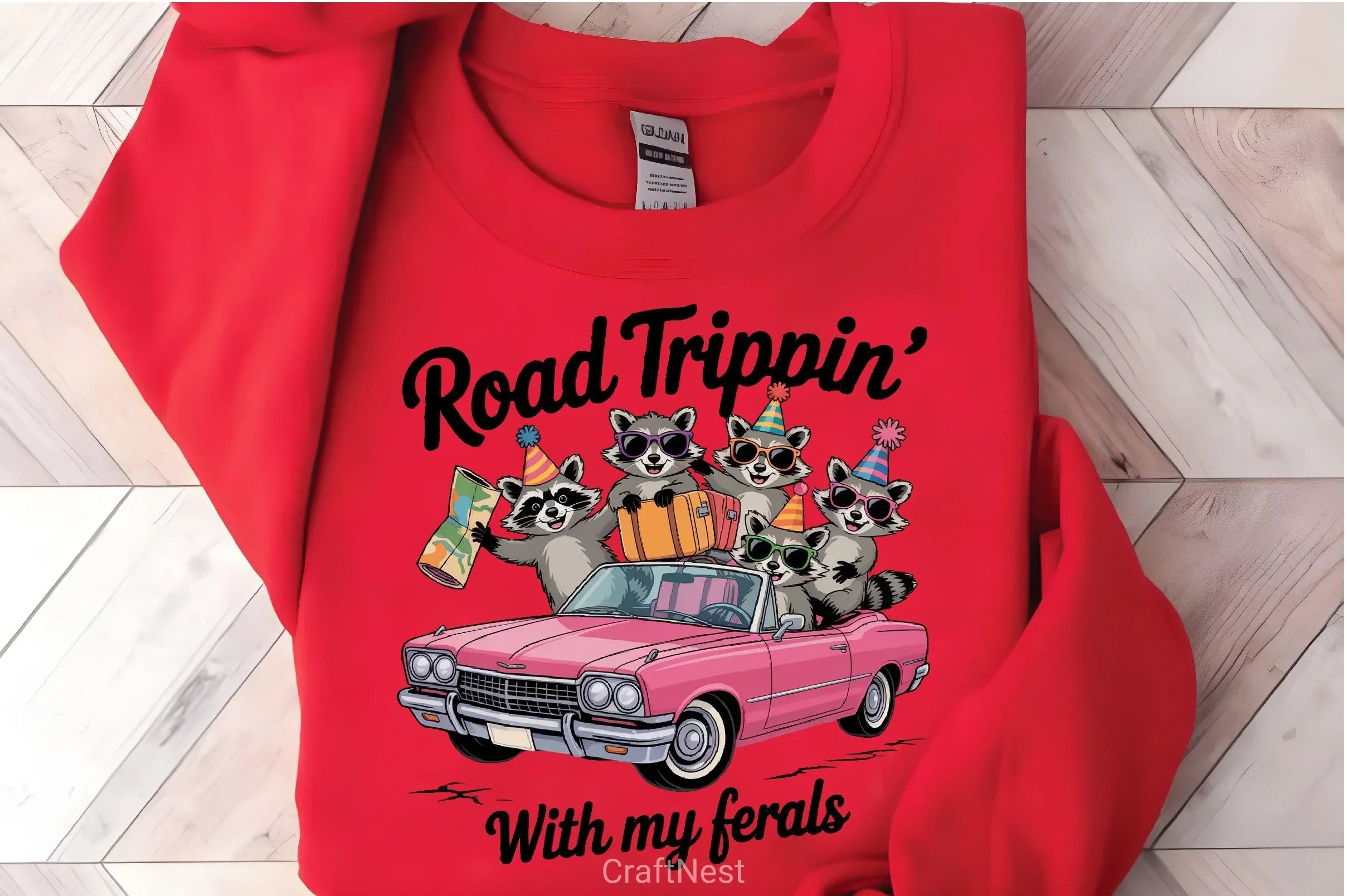 Raccoons Road Trip Retro Car Clipart Bundle - CraftNest - Digital Crafting and Art