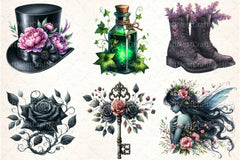 Gothic Spring Clipart Bundle 33 - CraftNest - Digital Crafting and Art