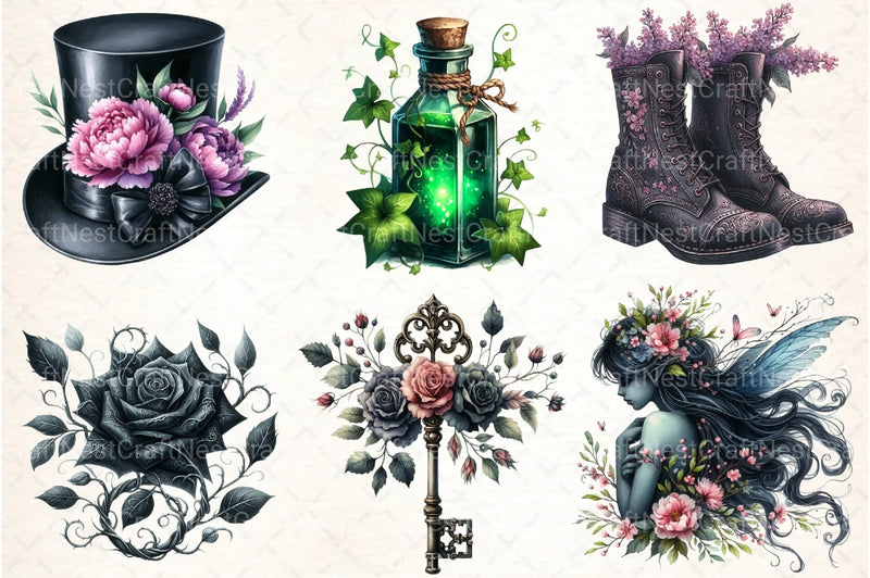 Gothic Spring Clipart Bundle 33 - CraftNest - Digital Crafting and Art