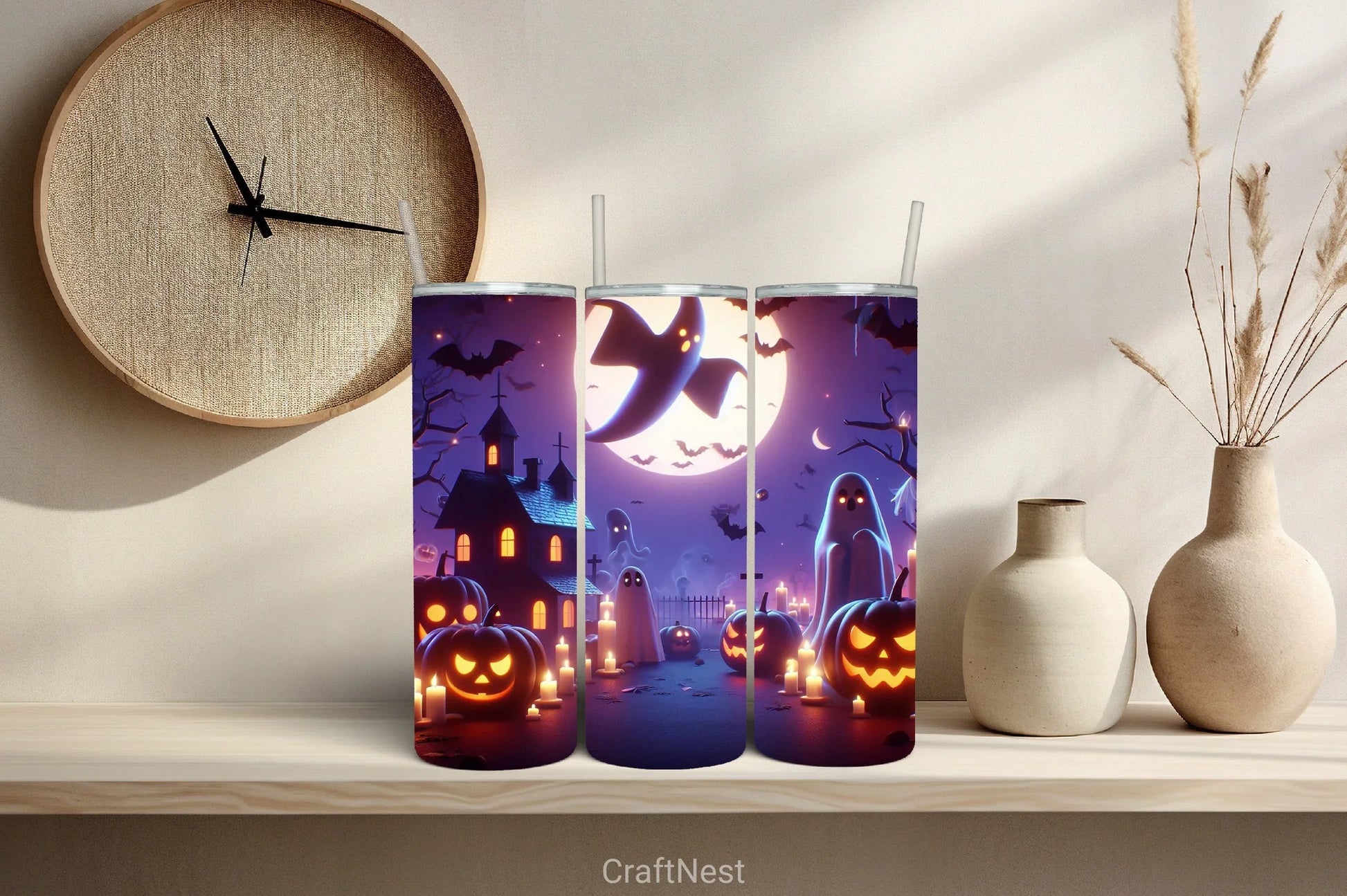 Halloween Tumbler Wrap Bundle 25 - CraftNest - Digital Crafting and Art